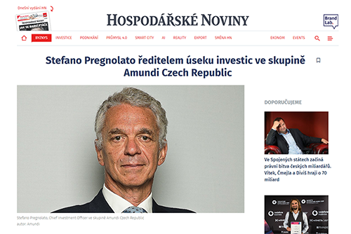 Napsali o nás: Stefano Pregnolato ředitelem úseku investic v Amundi