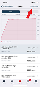 Klikněte na "investovat"